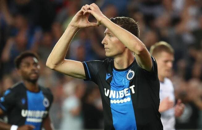 Club s Hans Vanaken celebrates after scoring during a game between Belgian soccer team Club Brugge and Ukrainian club Dynamo Kyiv, in the third qualifying round of the UEFA Champions League competition, Tuesday 06 August 2019 in Brugge. VIRGINIExLEFOUR  x05639472x