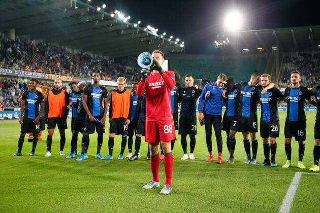 Club s goalkeeper Simon Mignolet pictured after a game between Belgian soccer team Club Brugge and Ukrainian club Dynamo Kyiv, in the third qualifying round of the UEFA Champions League competition, Tuesday 06 August 2019 in Brugge. BRUNOxFAHY  x05639516x