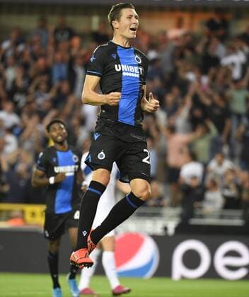 Hans Vanaken midfielder of Club Brugge celebrates scoring a goal FOOTBALL : Club Bruges and FC Dynamo Kiev - Qualification - Ligue des Champions - 06 08 2019 PhotoNews Panoramic 
