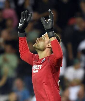 Simon Mignolet goalkeeper of Club Brugge celebrates the win FOOTBALL : Club Bruges and FC Dynamo Kiev - Qualification - Ligue des Champions - 06 08 2019 PhotoNews Panoramic 