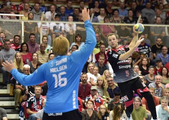 07 08 2019 Handball 2 Erlangen Champions Day Season 2019 2020 HC Erlangen Metropolregion Nürnberg HCE HBC Nantes OGo Emil Nielsen 16, HBC Nantes Johannes Sellin 5, HC Erlangen HCE