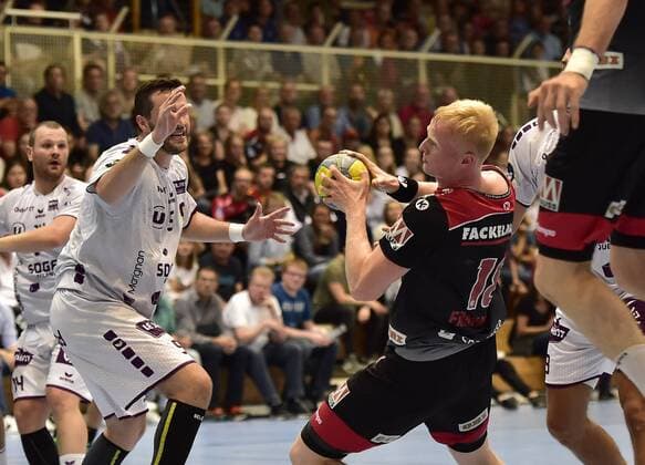 07 08 2019 Handball 2 Erlangen Champions Day Season 2019 2020 HC Erlangen Metropolitan Region Nuremberg HCE HBC Nantes OGo Senjamin Buric 5, HBC Nantes Sebastian Firnhaber 18, HC Erlangen HCE