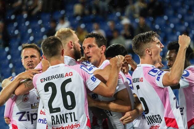 Football Champions League Qualification Round 3 19 20 FC Basel 1893 vs LASK 07 08 2019 Goal celebration to 0 1 by Gernot Trauner LASK 18 , at the Football Champions League Match Qualification Round 3 between FC Basel 1893 and LASK, on Wednesday 07 August 2019 Sankt Jakob Park in Basel Switzerland Copyright: xBEAUTIFULxSPORTS G.xHubbsx