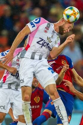 SOCCER - CL quali, Basel vs LASK BASEL,SWITZERLAND,07.AUG.19 - SOCCER - UEFA Champions League qualification, FC Basel vs Linzer ASK. Image shows Joao Klauss de Mello (LASK). GEPAxpictures xPhilippxBrem
