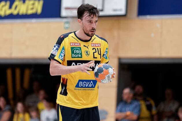 Patrick Groetzki RNL, 24 , single picture, action, action, on the ball, 07 08 2019, Östringen Germany , handball, test match, Rhein Neckar Löwen SG Nußloch xozx