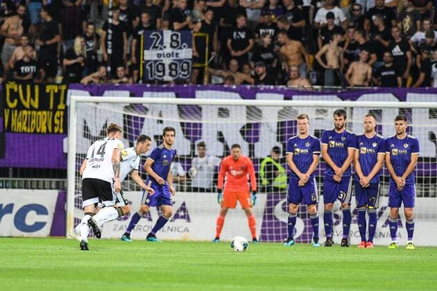August 7, 2019, Maribor, Slovenia: Alexander Soderlund of Rosenborg takes a free kick during the 1st Leg Football match between NK Maribor (SLO) and Rosenborg BK (NOR) in Third qualifying round of UEFA Champions League..Final Score: NK Maribor 1-3 Rosenborg BK NK Maribor vs Rosenborg BK in Maribor, Slovenia - 7 AUG 2019 - ZUMAs197 20190807_zaa_s197_124 Copyright: xMilosxVujinovicx