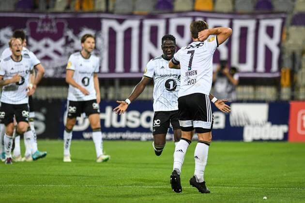 August 7, 2019, Maribor, Slovenia: Mike Jensen of Rosenborg and his teammates celebrating theirs third goal during the 1st Leg Football match between NK Maribor (SLO) and Rosenborg BK (NOR) in Third qualifying round of UEFA Champions League..Final Score: NK Maribor 1-3 Rosenborg BK NK Maribor vs Rosenborg BK in Maribor, Slovenia - 7 AUG 2019 - ZUMAs197 20190807_zaa_s197_123 Copyright: xMilosxVujinovicx
