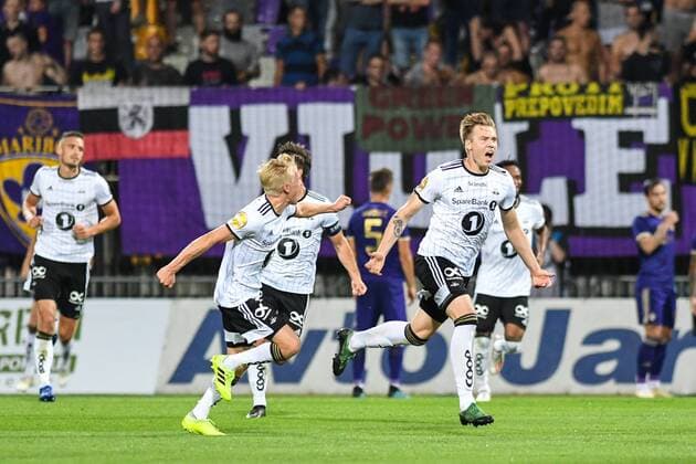 August 7, 2019, Maribor, Slovenia: Alexander Soderlund of Rosenborg celebrates the first goal of his team during the 1st Leg Football match between NK Maribor (SLO) and Rosenborg BK (NOR) in Third qualifying round of UEFA Champions League..Final Score: NK Maribor 1-3 Rosenborg BK NK Maribor vs Rosenborg BK in Maribor, Slovenia - 7 AUG 2019 - ZUMAs197 20190807_zaa_s197_112 Copyright: xMilosxVujinovicx
