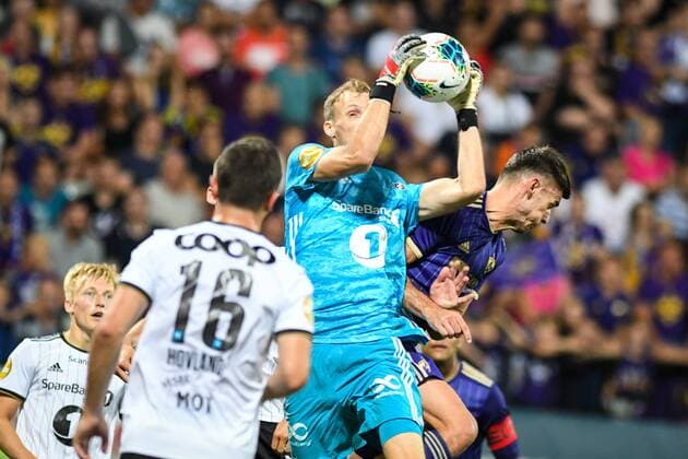 August 7, 2019, Maribor, Slovenia: Andre Hansen of Rosenborg and Rok Kronaveter of Maribor in action during the 1st Leg Football match between NK Maribor (SLO) and Rosenborg BK (NOR) in Third qualifying round of UEFA Champions League..Final Score: NK Maribor 1-3 Rosenborg BK NK Maribor vs Rosenborg BK in Maribor, Slovenia - 7 AUG 2019 - ZUMAs197 20190807_zaa_s197_142 Copyright: xMilosxVujinovicx