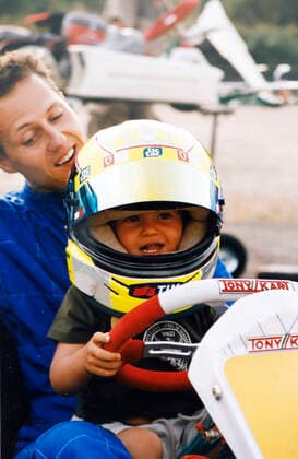 Michael and Mick Schumacher karting Kerpen Nuerburgring Germany