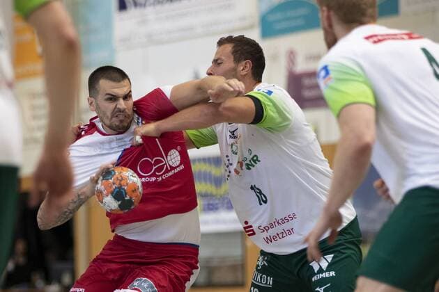 HSG Wetzlar vs. National Team Russia, 11 International Heide Cup 2019, Schneverdingen 10 08 19 Dmitrii Kiselev Russian National Team, 05 vs. Nils Torbruegge HSG Wetzlar, 018 Copyright: xBEAUTIFULxSPORTS MarioxM.xKobergx