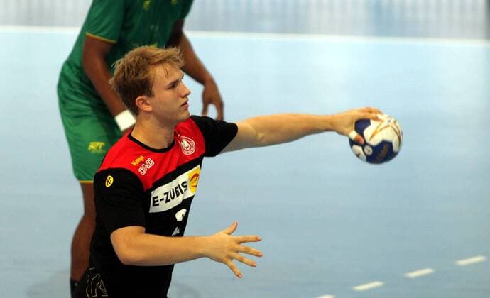 10.08.2019 Skopje(North Macedonia) Germany-Brazil Vlll IHF men s handball Youth U19 Under19 World Championship, WM, Weltmeisterschaft Jaris Tobeler Germany : 