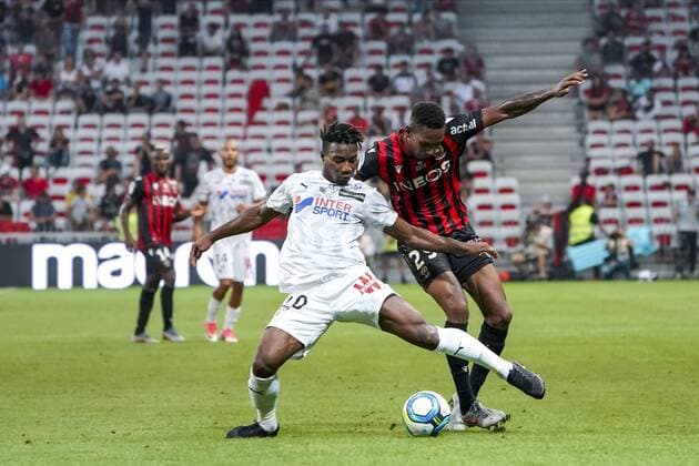 Alexis Timite (Amiens SC) - Christophe Herelle (OGC Nice) FOOTBALL : OGC Nice vs Amiens SC - Nice - 10 08 2019 NorbertScanella PanoramiC 