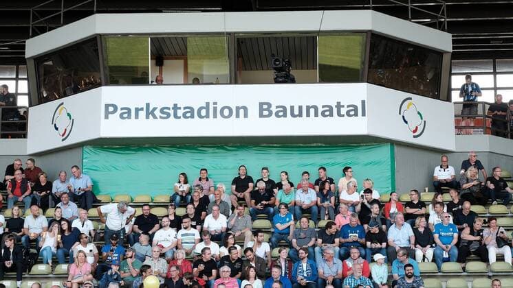 10 08 2019 xkhx Baunatal, Park Stadium DFB Cup 2019 2020 1 Round DFB Cup KSV Baunatal VfL Bochum Symbol image Park Stadium emspor, DFL regulations prohibit any use of photographs as image sequences and or quasi video