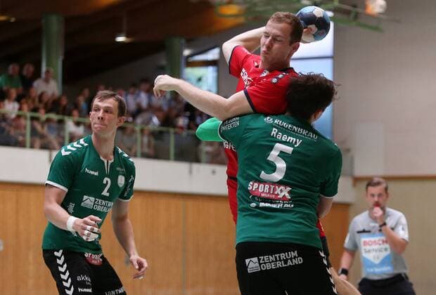 BAU 10 08 2019 Bönnigheim Handball Wacker Thun vs SG BBM Bietigheim, Jonas Link BBM, on the ball