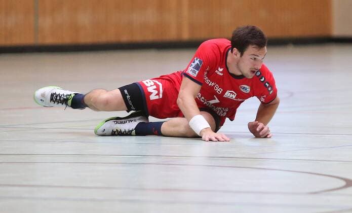 BAU 10 08 2019 Bönnigheim Handball Wacker Thun vs SG BBM Bietigheim, Dominik Claus BBM on the floor