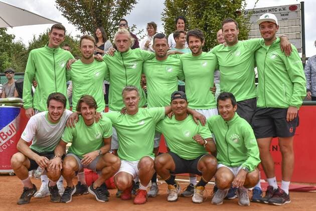 GER, Tennis Point Bundesliga, 1BL, Badwerk Gladbacher HTC 1 vs. TK GW Mannheim 1 11 08 2019, An den Holter Sportstätten, Moenchengladbach, GER, Tennis Point Bundesliga, 1BL, Badwerk Gladbacher HTC 1 vs. TK GW Mannheim 1, in the picture the team of Mannheim Jubel Freude Emotion becomes German Champion 2019 nph Mauelshagen nph00321