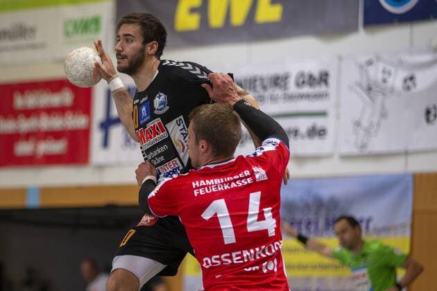 IFK Kristianstad vs Handball Sport Verein Hamburg, 11 International Heide Cup 2019, Schneverdingen 11 08 19 Marc Canellas IFK Kristianstad, 10 against Lukas Ossenkamp HSV Hamburg, 14 Copyright: xBEAUTIFULxSPORTS MarioxM.xKobergx