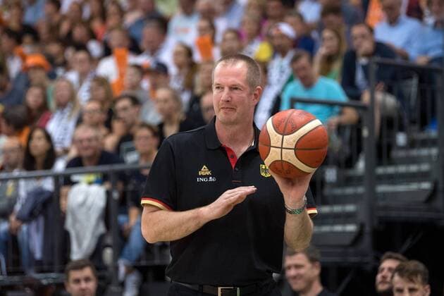 Basketball Trier 11 08 2019 German Basketball Federation DBB National Team Men Men Preparation game for World Cup 2019 Germany GER Sweden SWE Henrik Rödl Germany, national coach Roll Roedl