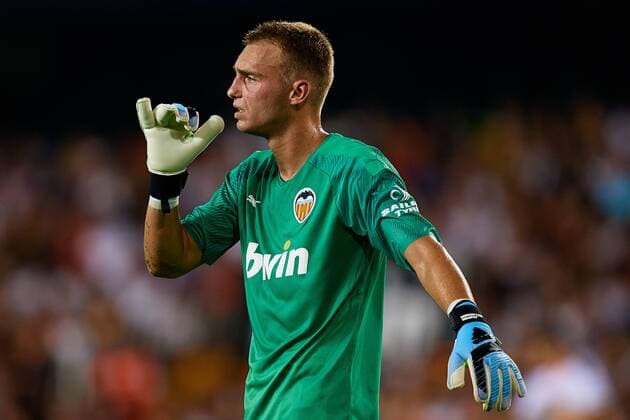 VALENCIA, SPAIN - AUGUST 10: Jasper Cillessen of Valencia CF reacts during the Bwin Trofeo Naranja friendly match between Valencia CF and FC Internazionale at Estadio Mestalla on August 10, 2019 in Valencia, Spain. (Photo by Get Ready Images) SPO, SOC, FOC  Copyright: xGetxReadyxImages