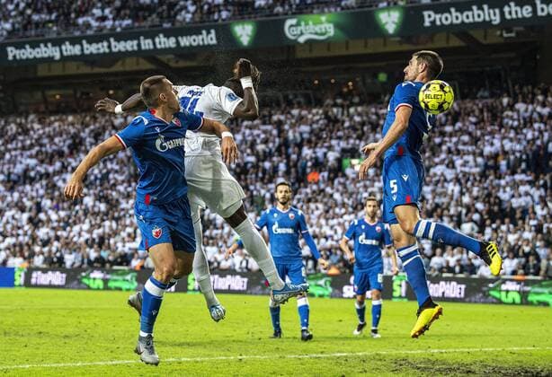 Dame N Doye 14, FC Copenhagen, equalizes to 1 1 during the match in the Champions League qualifier between FC Koebenhavn and Roede Stjerne i Parken on Tuesday, August 13, 2019, Copenhagen Denmark,  Copyright: AndersxKjaerbyex-xRitzauxScanpix AndersxKjaerbyex COP101 spdk20190813-205341-L