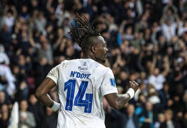 Dame N Doye 14, FC Copenhagen, cheers for 1 1 during the Champions League qualifier between FC Koebenhavn and Roede Stjerne i Parken on Tuesday, August 13, 2019, Copenhagen Denmark,  Copyright: AndersxKjaerbyex-xRitzauxScanpix AndersxKjaerbyex COP101 spdk20190813-205316-L