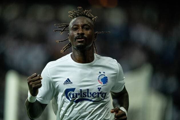 FC Copenhagens Lady N Doye celebrates its goal during the Champions League qualifiers match between FC Copenhagen and Red Star in the Park in Copenhagen, Tuesday, August 13, 2019, Copenhagen Denmark,  Copyright: Scanpix NielsxChristianxVilmannx COP101 spdk20190813-210012-L