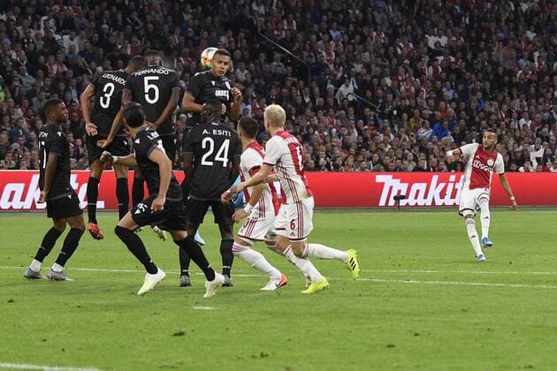 AMSTERDAM , 13-08-2019 , Johan Cruijff ArenA , Champions League third qualifying round season 2019-2020 , Ajax player Hakim Ziyech during the match Ajax - PAOK Ajax - PAOK  x4105382x Copyright: