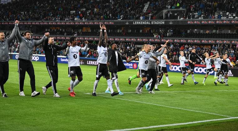 Football UEFA Champions League Q3 Rosenborg - Maribor Lerkendal Stadium, Trondheim, Norway 13 August 2019 Rosenborg-gutta jubler etter kampen Foto : Arve Johnsen, Digitalsport 