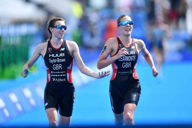 (L-R) Taylor-Brown Georgia, Jessica Learmonth (GBR), AUGUST 15, 2019 - Triathlon : 2019 ITU World Olympic Qualification Event in Odaiba, Tokyo, Japan. Noxthirdxpartyxsales  (109804115)