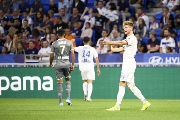 COLERE - 03 JOACHIM ANDERSEN (OL) FOOTBALL : Lyon vs Angers - Ligue 1 Conforama - 16 08 2019 FEP Panoramic 