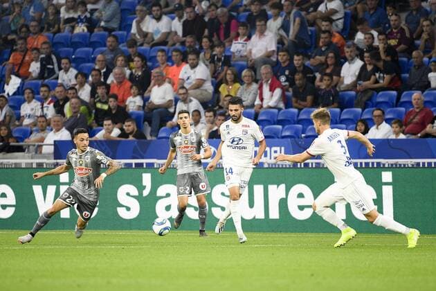 27 MATHIAS PEREIRA LAGE (SCO) - 14 LEO DUBOIS (OL) FOOTBALL : Lyon vs Angers - Ligue 1 Conforama - 16 08 2019 FEP Panoramic 