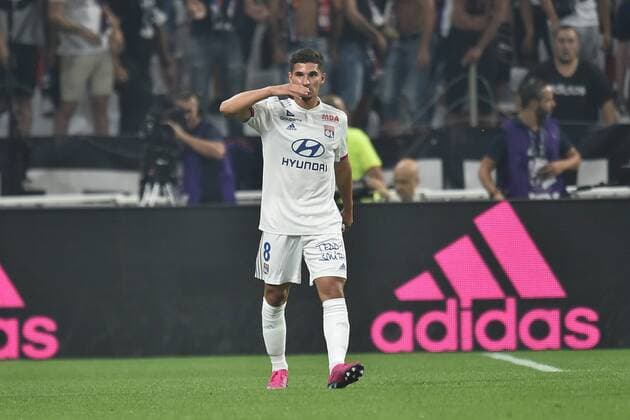 Joie de Houssem Aouar (lyon) FOOTBALL : Lyon vs Angers - Ligue 1 Conforama - 16 08 2019 FredericChambert Panoramic 