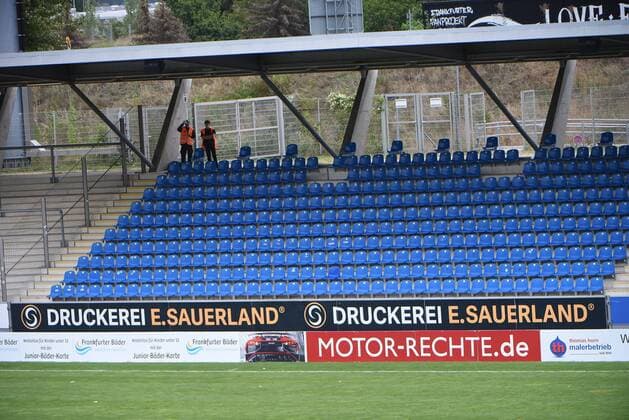 17 08 2019, Frankfurt am Main , PSD Arena, Regionalliga Suedwest, Season 2019 2020, FSV Frankfurt vs. FC Bayern Alzenau Symbolfoto empty ranks are typical for the regional league with a few exceptions