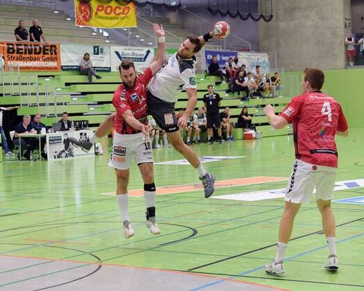 Sebastian Gress ELB at the jump throwing DHB Cup, TuS Fuerstenfeldbruck HC Elbflorenz 2006, 17 08 2019 Pforzheim, Germany Copyright: xEibner-Pressefoto Ripbergerx EP_RIP