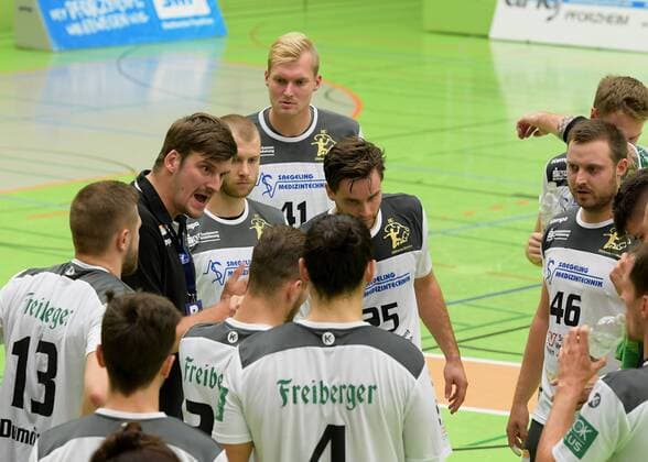 Speech by Coach Rico Goede ELB DHB Cup, TuS Fuerstenfeldbruck HC Elbflorenz 2006, 17 08 2019 Pforzheim, Germany Copyright: xEibner-Pressefoto Ripbergerx EP_RIP