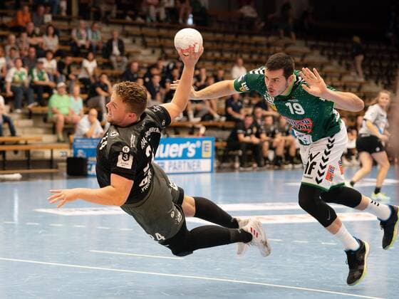 24 Sebastian Boesing TuS 04 Dansenberg vs. 19 Ivan Sliskovic Fresh On Goeppingen, Fresh On Goeppingen vs. TuS 04 Dansenberg, DHB Cup, Handball, Men, 17 08 2019 Fresh On Goeppingen vs. TuS 04 Dansenberg, DHB Cup, Handball, Men, 17 08 2019 Goeppingen, Germany Copyright: xEIBNER Michael_Schmidtx EP_MST