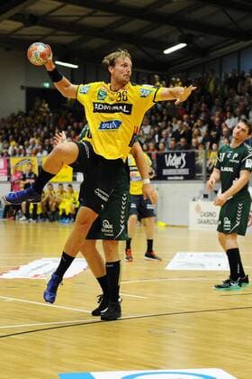 Jesper Nielsen, Rhein Neckar Loewen 36, at the game Rhein Neckar Loewen vs. HG Saarlouis, DHB Cup, 1 round, first semi-final in the Final Four tournament in the Stadtgartenhalle Saarlouis, 17 08 19 Rhein Neckar Loewen vs. HG Saarlouis , 17 08 19, DHB Cup, Saarlouis Copyright: xEIBNER PeterxFranzx EP_PFZ