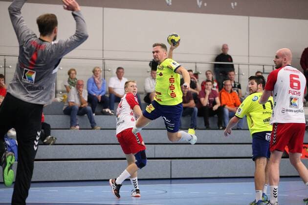 Leon Witte HC Empor Rostock 7 GER, Handball, DHB Cup, 1 Round, Group North, Tournament 4, Final, HC Empor Rostock against ASV Hamm Westfalen, 18 08 2019 Minden Copyright: xEIBNER JanxStrohdiekx EP_JSK