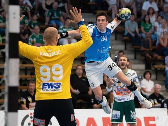 34 Jakub Sterab TSV Bayer Dormagen , Frisch Auf Goeppingen vs. TSV Bayer Dormagen, DHB Cup, Handball, Men, 18 08 2019 Frisch Auf Goeppingen vs. TSV Bayer Dormagen, DHB Cup, Handball, Men, 18 08 2019 Goeppingen Copyright: xEIBNER Michael_Schmidtx EP_MST
