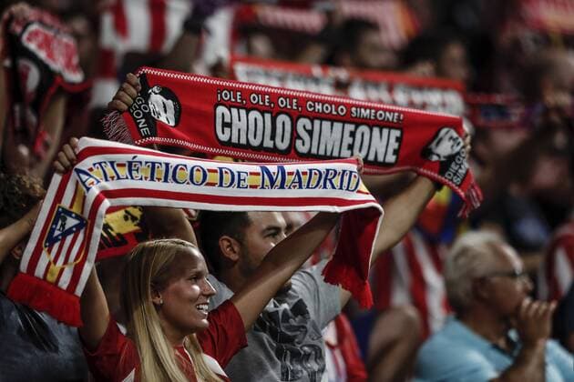18th August 2019; Wanda Metropolitano Stadium, Madrid, Spain; La Liga, Athletico Madrid versus Getafre Club Futbol; Atletico de Madrid fan s - Editorial Use Only.  ActionPlus12161396 LeonardoxPrieto