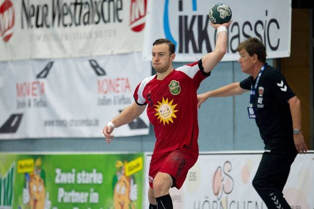Spenge, Germany 18 08 2019 DHB Cup 1 Main Round 2019 2020 TuS N Lübbecke vs Foxes Berlin Jo Gerrit Genz Lübbecke Spenge Nordrhein Westfalen Germany