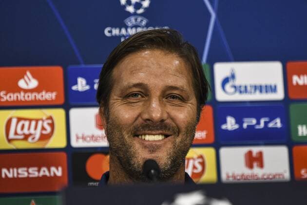 August 20, 2019, Athens, Greece, Greece: Olympiakos s coach Pedro Martins attends a press conference, PK, Pressekonferenz at Karaiskaki stadium in Piraeus, Olympiakos will face Krasnodar in the UEFA Champions League Play-offs first leg match on 21 August 2019. Olympiakos press conference in Athens, Greece - 20 Aug 2019 - ZUMAs197 20190820_zaa_s197_023 Copyright: xDimitrisxLampropoulosx