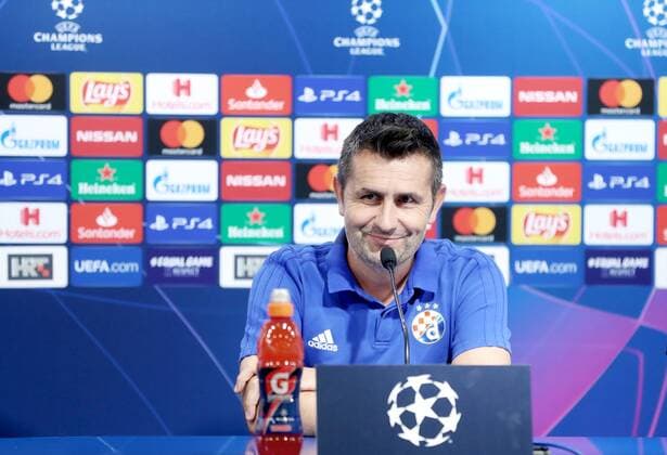 PXL_GNK Dinamo press conference, PK, Pressekonferenz 20.08.2019., Zagreb, Croatia - Arijan Ademi of GNK Dinamo and GNK Dinamo s coach Nenad Bjelica held a press conference ahead of UEFA Champions League play off, 1st leg against Rosenborg BK. Nenad Bjelica.  SanjinxStrukic PIXSELL
