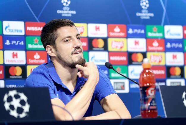 PXL_GNK Dinamo press conference, PK, Pressekonferenz 20.08.2019., Zagreb, Croatia - Arijan Ademi of GNK Dinamo and GNK Dinamo s coach Nenad Bjelica held a press conference ahead of UEFA Champions League play off, 1st leg against Rosenborg BK. Arijan Ademi.  SanjinxStrukic PIXSELL