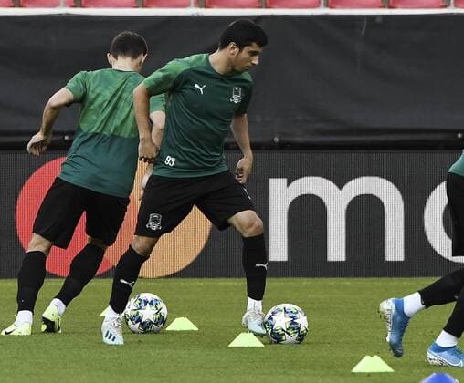 August 20, 2019, Athens, Greece: Krasnodar s Magomed-Shapi Suleymanov seen during a training session at Karaiskaki stadium in Piraeus..Krasnodar will face Olympiakos in their UEFA Champions League Play-offs first leg match on 21 August 2019. Krasnodar training session in Athens, Greece - 20 Aug 2019 - ZUMAs197 20190820_zaa_s197_032 Copyright: xDimitrisxLampropoulosx