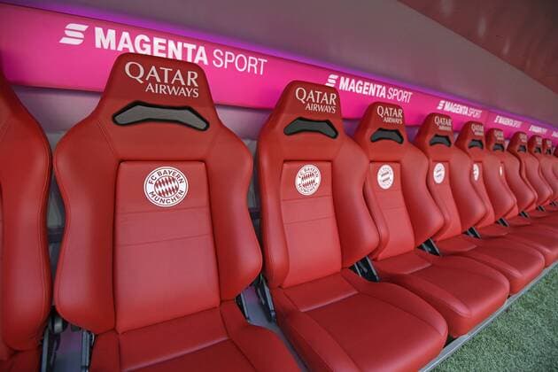 16 08 2019, Football 1 Bundesliga 2019 2020, 1 matchday, FC Bayern München Hertha BSC Berlin, in the Allianzarena Munich The seats of the substitute bench for the players are still empty DFL and DFB regulations prohibit any use of photographs as image sequences and or quasi video