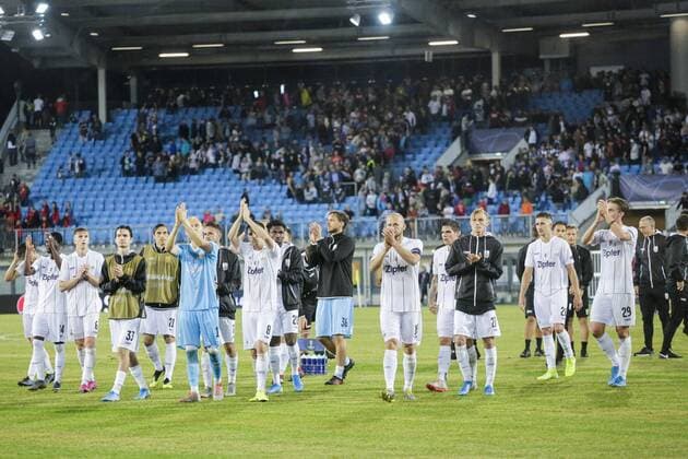 SOCCER - CL, play off, LASK vs Bruegge LINZ,AUSTRIA,20.AUG.19 - SOCCER - UEFA Champions League, play off, LASK vs FC Bruegge. Image shows the team of LASK. GEPAxpictures xJasminxWalter
