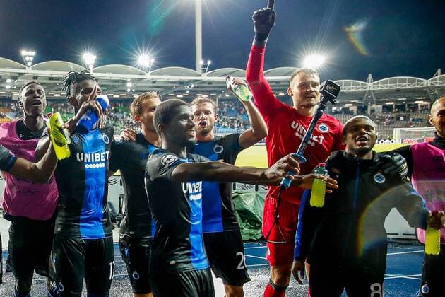 Sport Bilder des Tages Club s players celebrate after the match of Belgian soccer team Club Brugge KV against Austrian team LASK Linz in the first leg of the play-offs for the UEFA Champions League, in Linz, Austria, Tuesday 20 August 2019. BRUNOxFAHY  x05646321x
