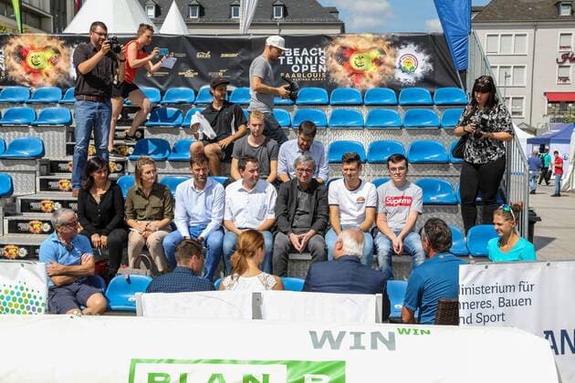 Opening press conference ITF Beach Tennis Saarlouis 2019, Kleiner Markt in Saarlouis, 21 08 2019,